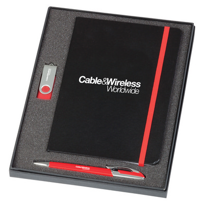 Notebook 2 GB Swivel USB & Havana Pen Set (GS04_PB)