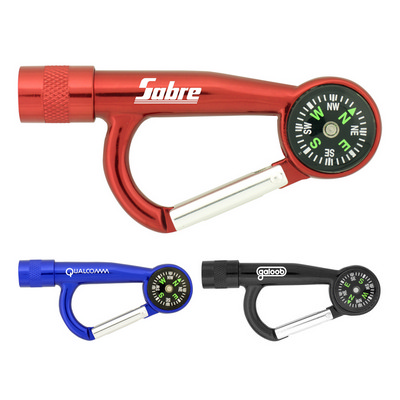Flashlight Carabiner with Compass (L332_PB)