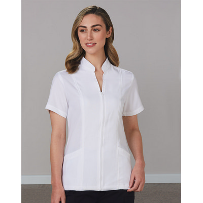 Ladies Full Zip Front Short Sleeve Tunic (M8636S_WIN)