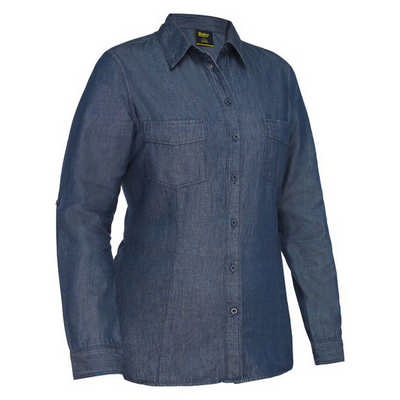 WOMENS LONG SLEEVE DENIM WORK SHIRT