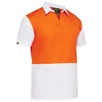 TWO TONE HI VIS V-NECK SHIRT SHORT SLEEVE 