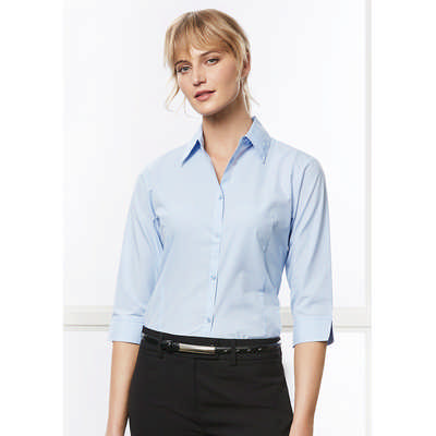 Womens Micro Check 3/4 Sleeve Shirt