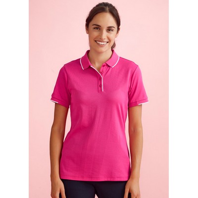 Womens Pink Short Sleeve Polo
