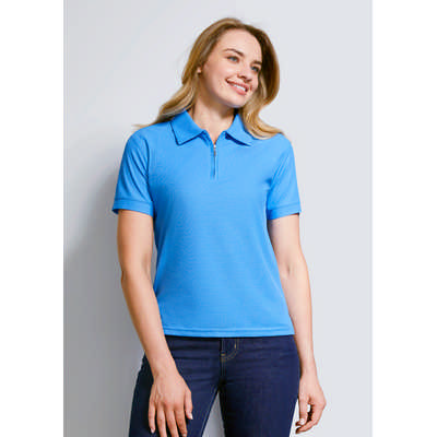 Womens Micro Waffle Short Sleeve Polo