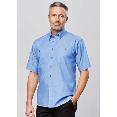 Mens Chambray Short Sleeve Shirt