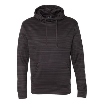 J.America Striped P/Fleece Pullover Hood