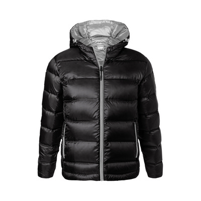 James & Nicholson  Mens Hooded Down Jacket