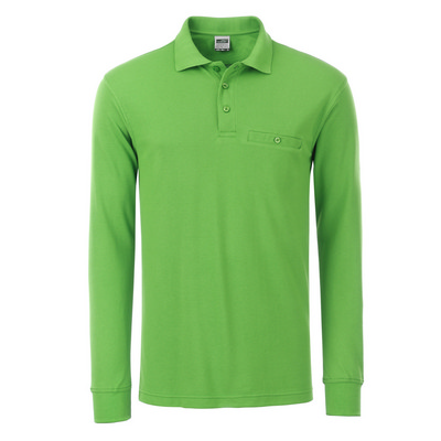 James & Nicholson Mens Workwear Polo Pocket Longsleeve