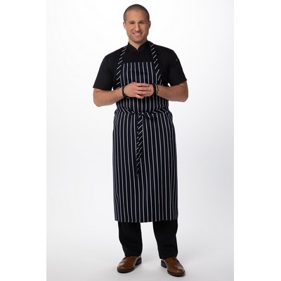 Large Stripe Bib Apron- Navy/White 