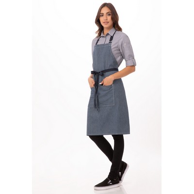 Portland Bib Apron- Indigo Blue 