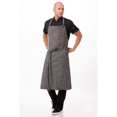 Corvallis Chefs Bib Apron- Black Steel Grey 