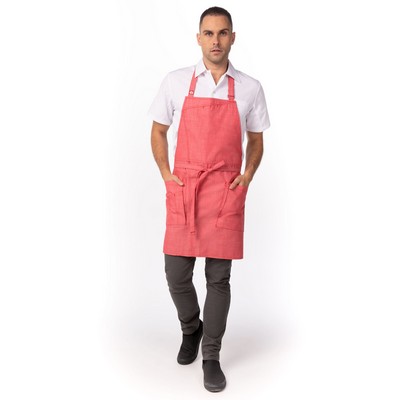 Medford Bib Apron- Coral 