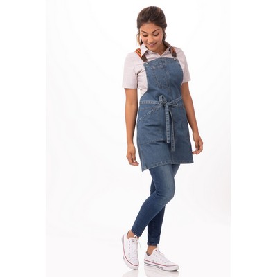 Berkeley Petite Bib Apron- Medium Blue 