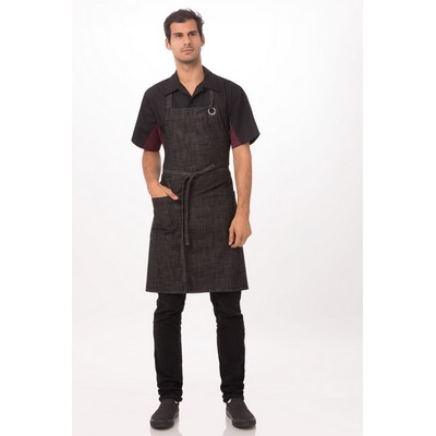 Corvallis Bib Apron- Black Burgundy 