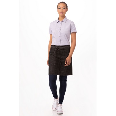 Corvallis Half Bistro Apron- Black Burgundy 