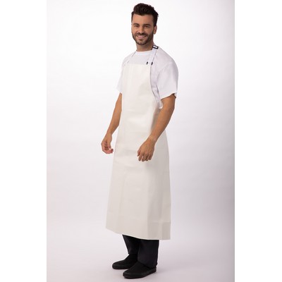 Long PVC Bib Apron- White 