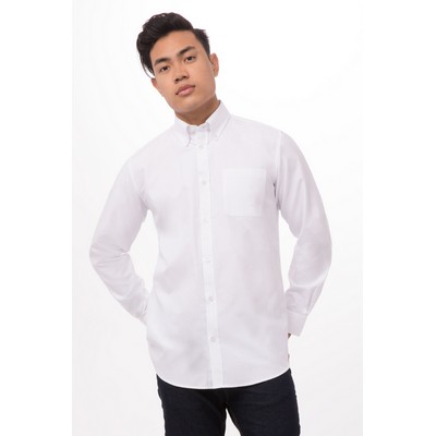 Mens Oxford Dress Shirt - White -L