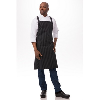 Cross-Back Bib Apron- Black/White 