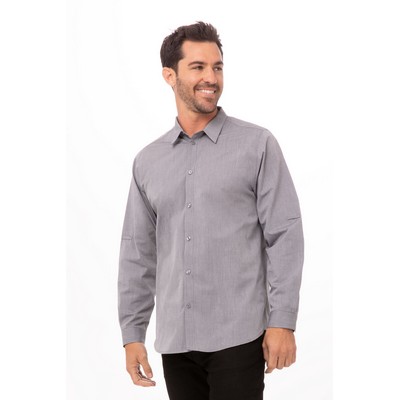 Modern Chambray Dress Shirt- Grey -3XL