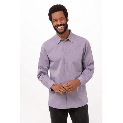 Modern Chambray Dress Shirt- Purple -3XL