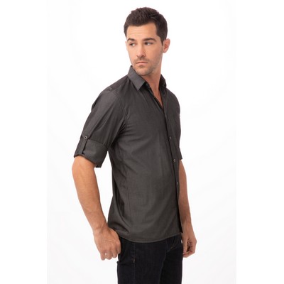Detroit Long Sleeve Denim Shirt- Black -3XL