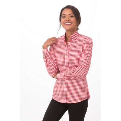 Womens Oxford Dress Shirt - Red -M