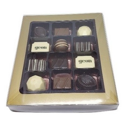 12 Pc Belgian Chocolate Gold Gift Box