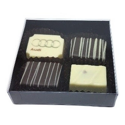 4pc Truffle Box - Clear (Black base)