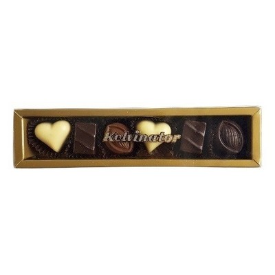 6Pc Belgian Chocolate Gold Gift Box with Gold Gold Plated Sticker