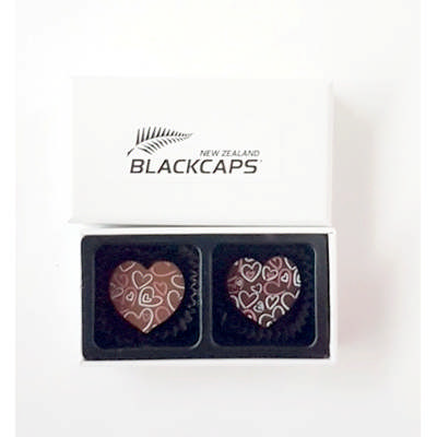 2pc White Chocolate Gift box with Premium Flavoured Printed Chocolate Heart 