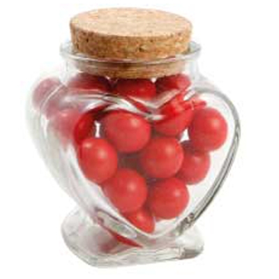 Glass Heart Jar with Choc Red Balls_Jaffa Lookalikes