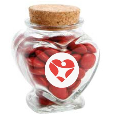 Glass Heart Jar with Mixed Acid Drops