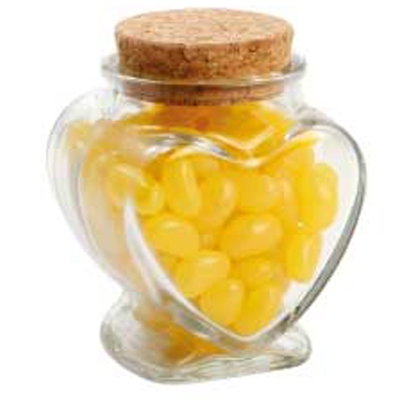 Glass Heart Jar with Mini Jelly Beans (Corporate Colour)