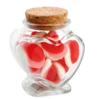 Glass Heart Jar with Strawberries & Cream