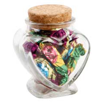 Glass Heart Jar with Toffees