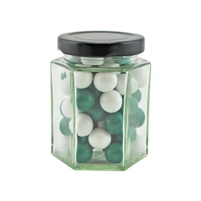 Large Hexagon Jar with Choc Mint Balls