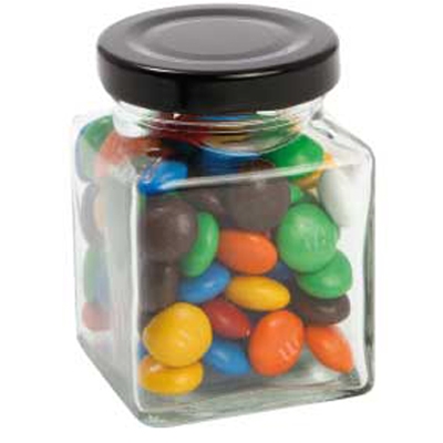 Small Square Jar with M&M'