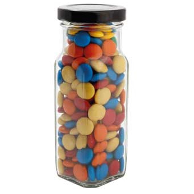 Large Square Jar with Mixed Chocolate Gems