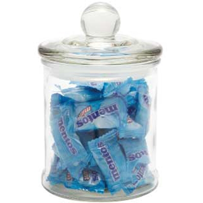 Glass Candy Jar with Mentos