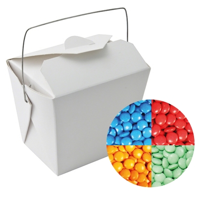 Paper Noodle Box with Chocolate Gems (Corporate Colour)