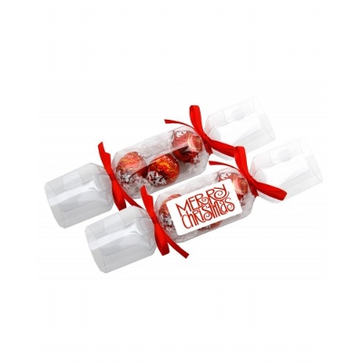 Clear Christmas Crackers with 3 X Lindor Balls