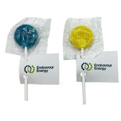 Small Branded Lollipops with Tag