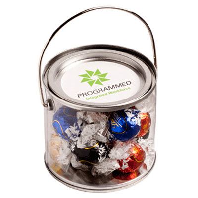 Medium PVC Bucket filled with Lindt Balls x14