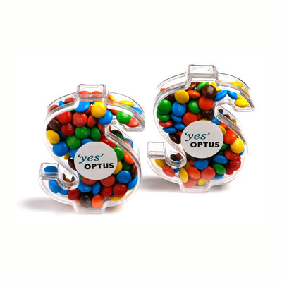 Acrylic Dollar Filled With Mini M&Ms 40G 1 Colour Pad Print Price Per Unit 1 Colour Pad Print (CC029D2_CONF)