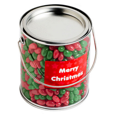Big PVC Bucket filled with Christmas Jelly Beans 950G