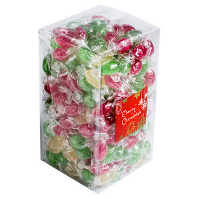 Big PVC Box filled with Christmas Twist Wrapped Boiled Lollies 2kg