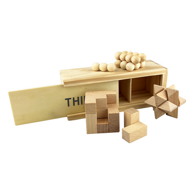3in1 Wooden Brain Teaser (OFFSHORE CE)