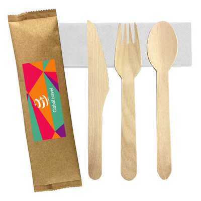 4pcs Wooden Cutlery Set (OFFSHORE CE)