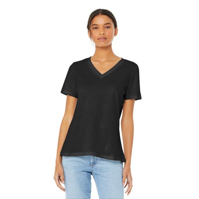 BELLA+CANVAS Womens Relaxed Jersey Short Sleeve V-Neck Tee.: S - XL