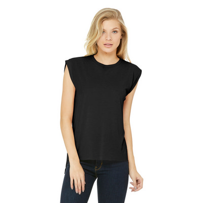 BELLA+CANVAS Womens Flowy Muscle Tee With Rolled Cuffs. BC8804 (BC8804_ENT)